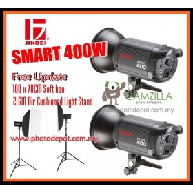 JINBEI 2 x SPARK 400 Flash SPARK Series Photography Studio Flash Kit with 70x100cm Softbox